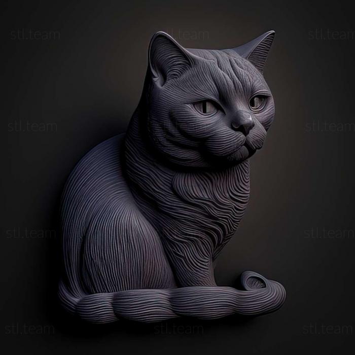 3D model Chartreux cat (STL)